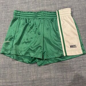 Nike Kids Green White Mesh Panel Athletic Shorts Size M 8-10 Sportswear Run Gym